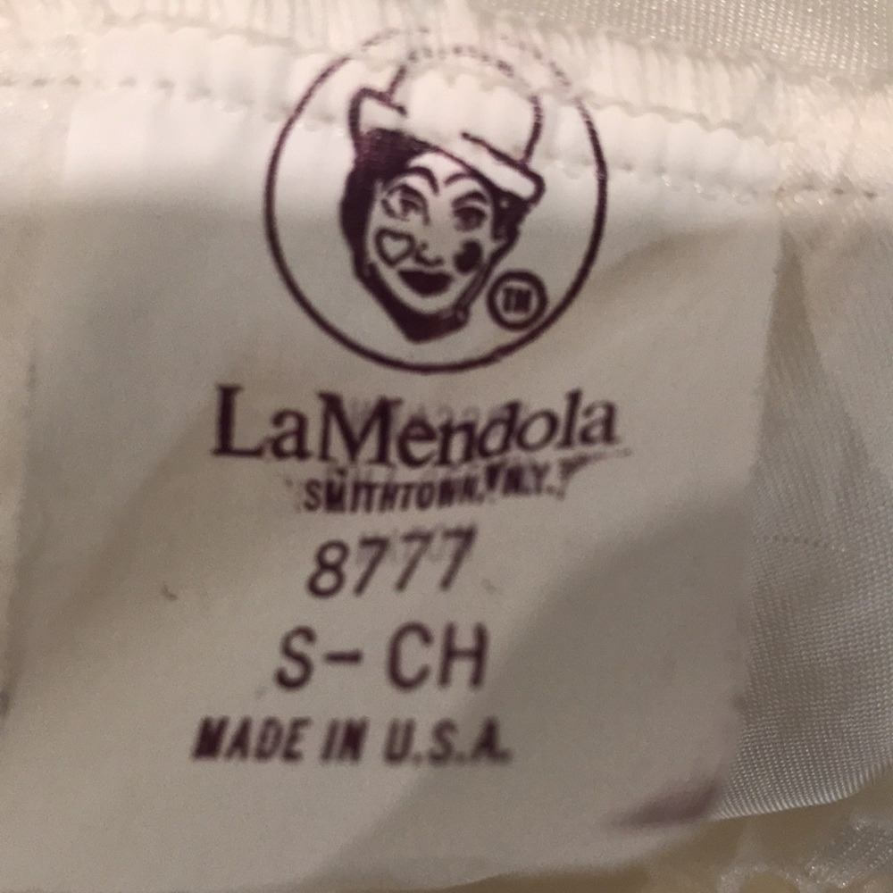 Vintage La Mendola Tiered Slip Nightgown White Nylon Childs Size Small Lace USA - Picture 7 of 10